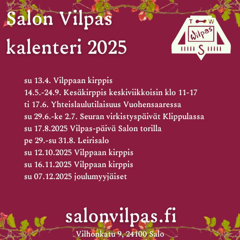 Salon Vilpas ry 2 vilpas kalenteri 2025