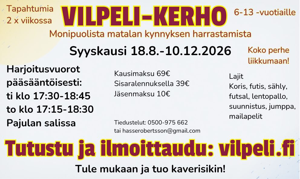 Vilpeli kerho syksy 2026 netti