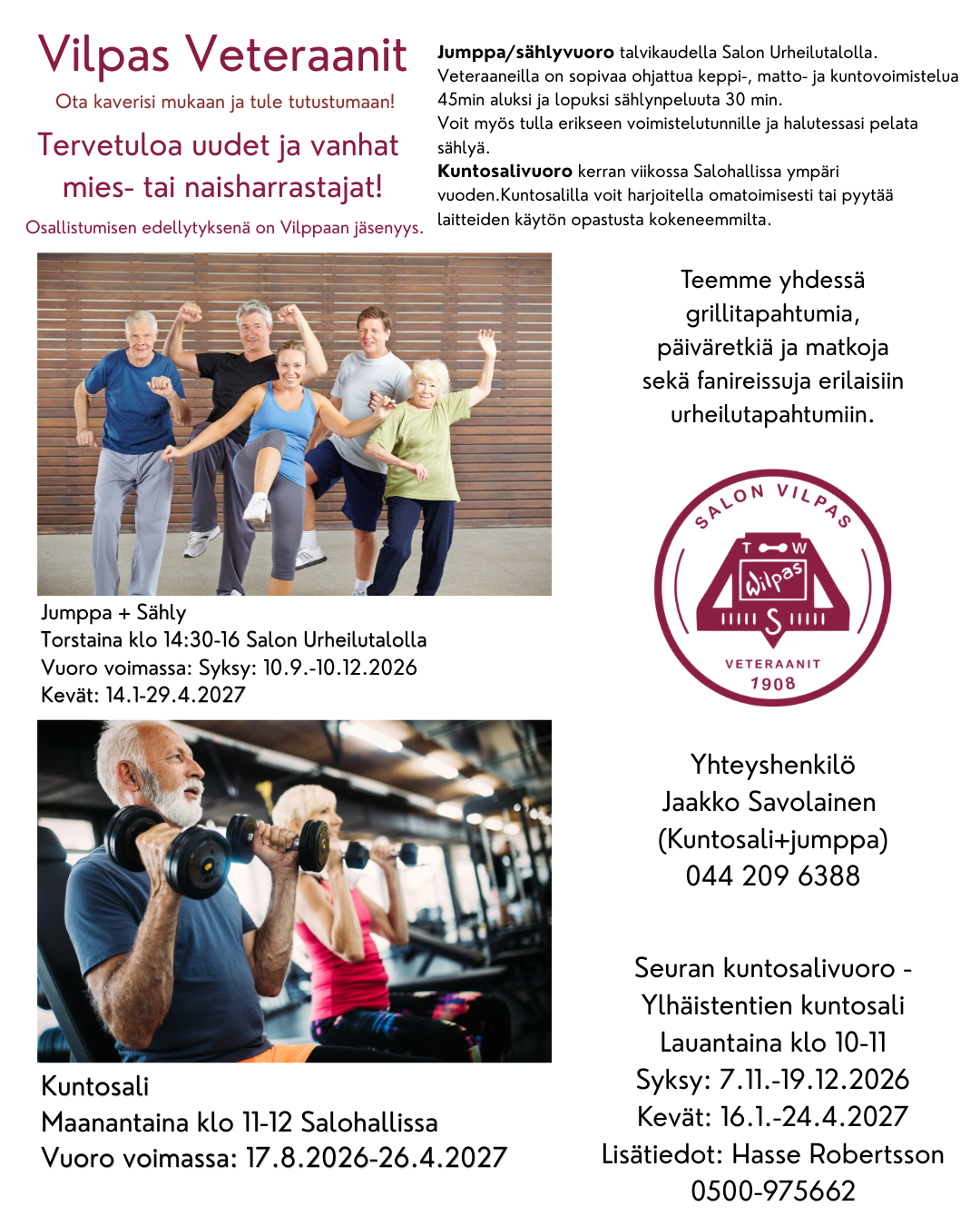 Kuntosali ja jumppa 2025 26 Veteraanit Instagram postaus 45
