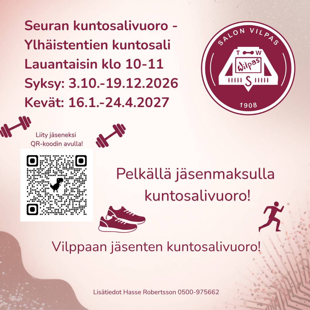 alkaen 3.10.2026 kuntosalivuoro 1